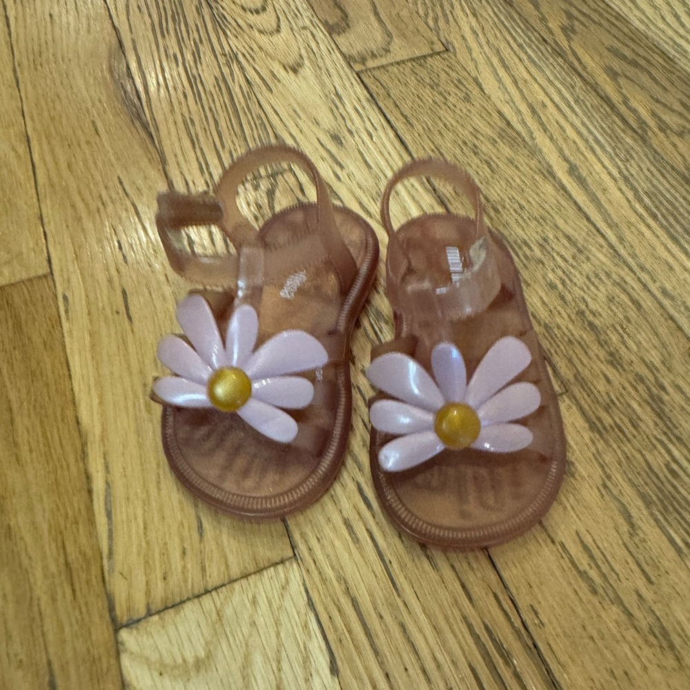 Mini Melissa Pink Flower Jelly Sandals size 6